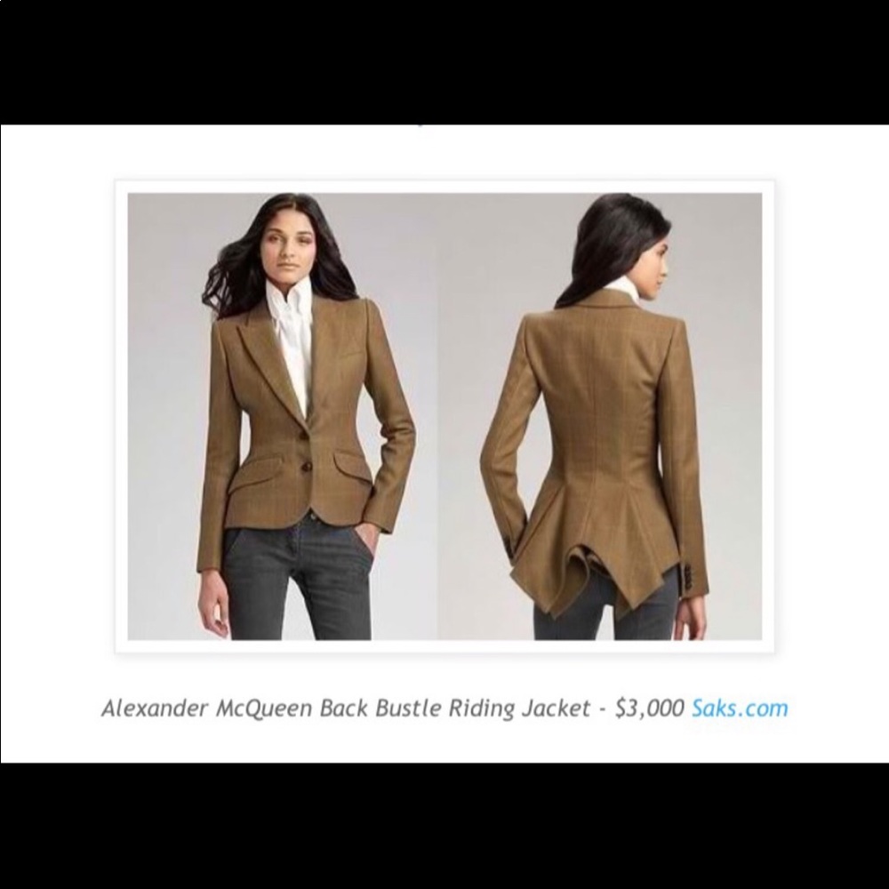 ALEXANDER MCQUEEN BACK BUSTLE RIDING JACKET